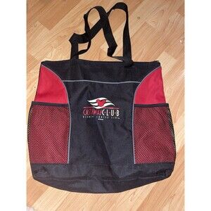 Disney Cruise Line Castaway Club Beach Bag Tote Red and Black With Mesh Pockets